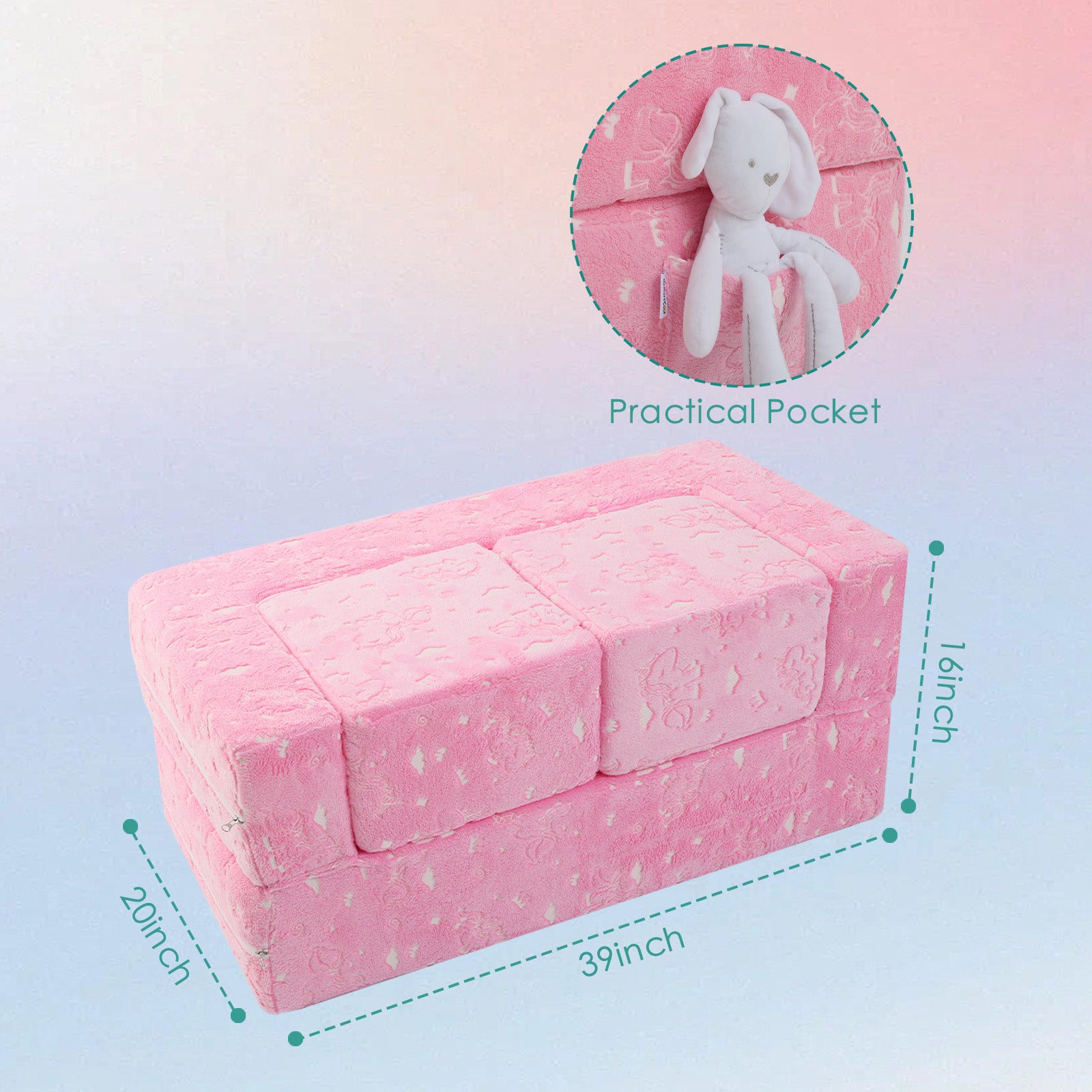 Kids Play Couch Glow in Dark | GlowSofa