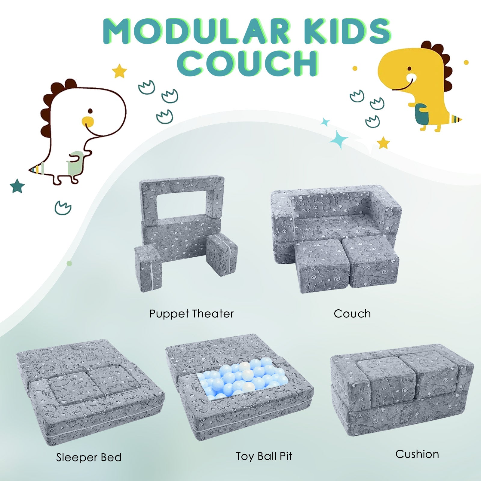 Kids Play Couch Glow in Dark | GlowSofa