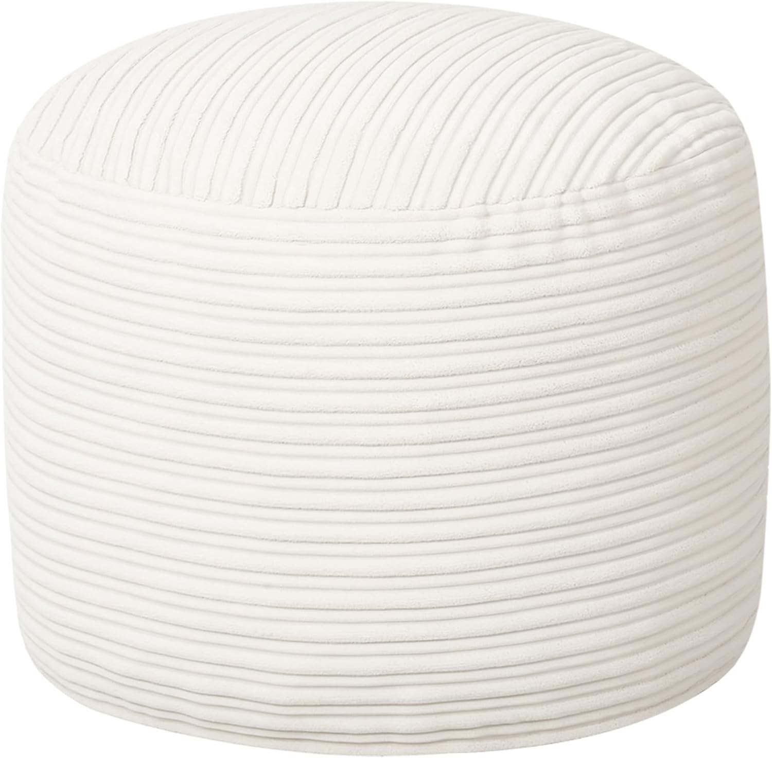 Round Plush Pouf Ottoman, 20"x15"