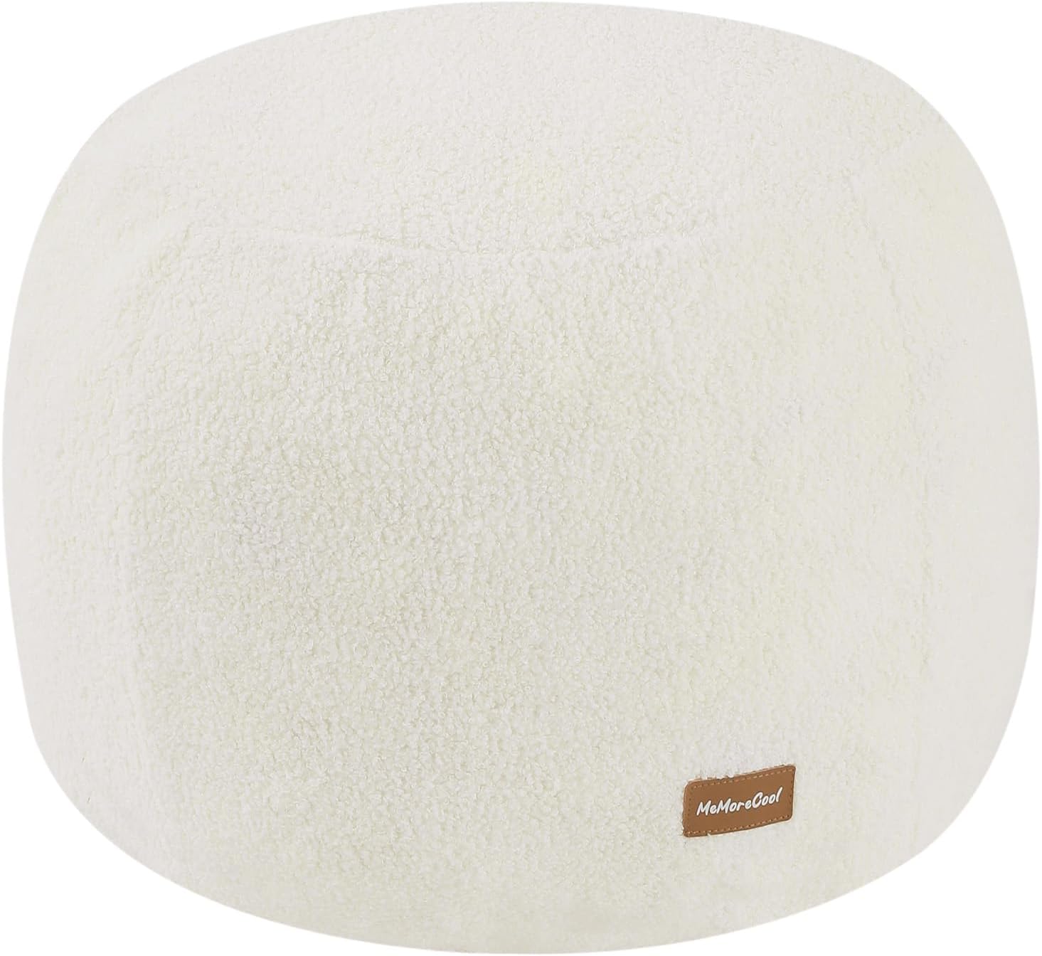 Round Pouf Ottoman, 18" Stuffed Floor Pouf