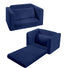 Glowsofa's Navy Children's Fold Out Sofa Folded and Unfolded Status