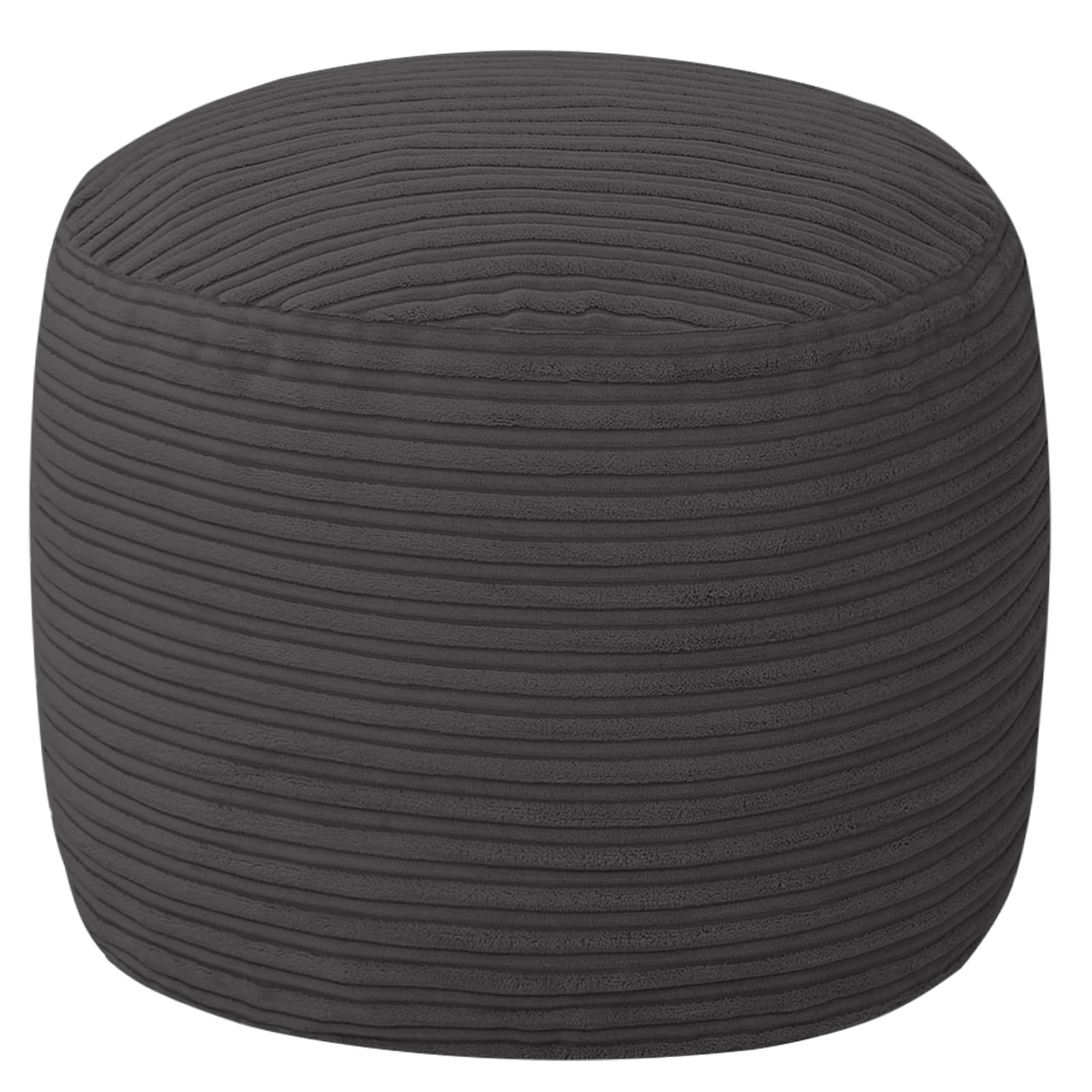 Round Plush Pouf Ottoman, 20"x15"