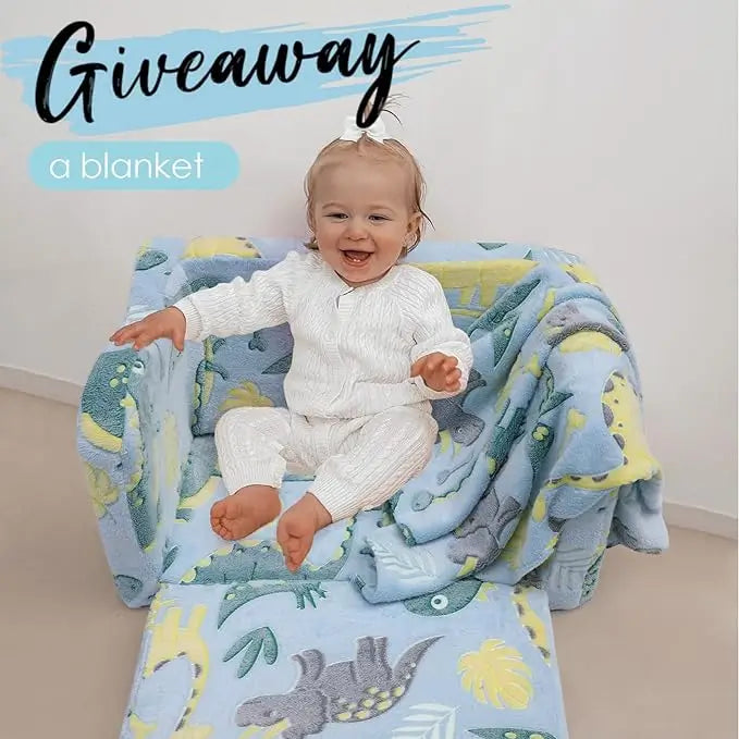 Children's Fold Out Sofa with Blanket -Glowsofa