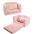 Glowsofa's Pink Children's Fold Out Sofa Folded and Unfolded Status