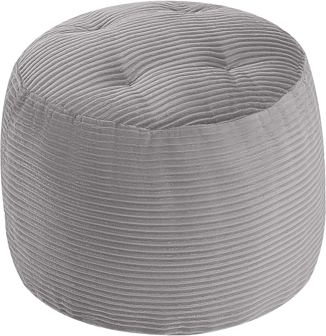 Round Plush Pouf Ottoman, 20"x15"