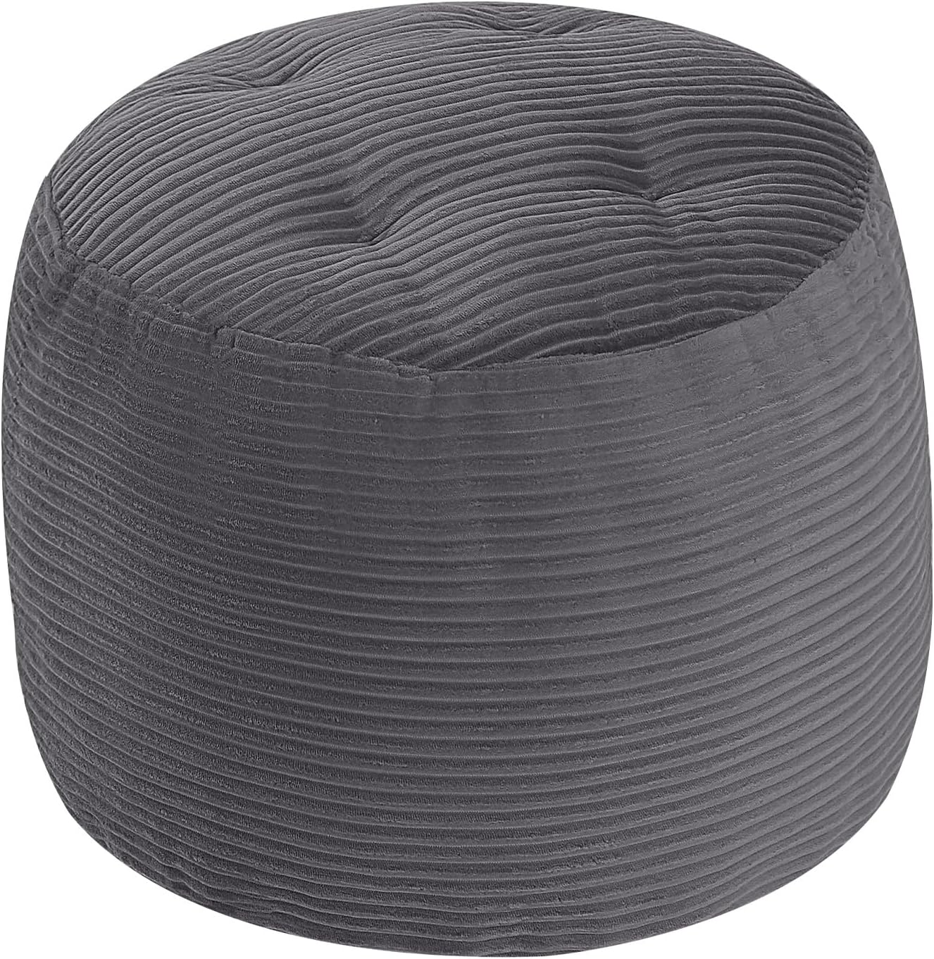 Round Plush Pouf Ottoman, 20"x15"