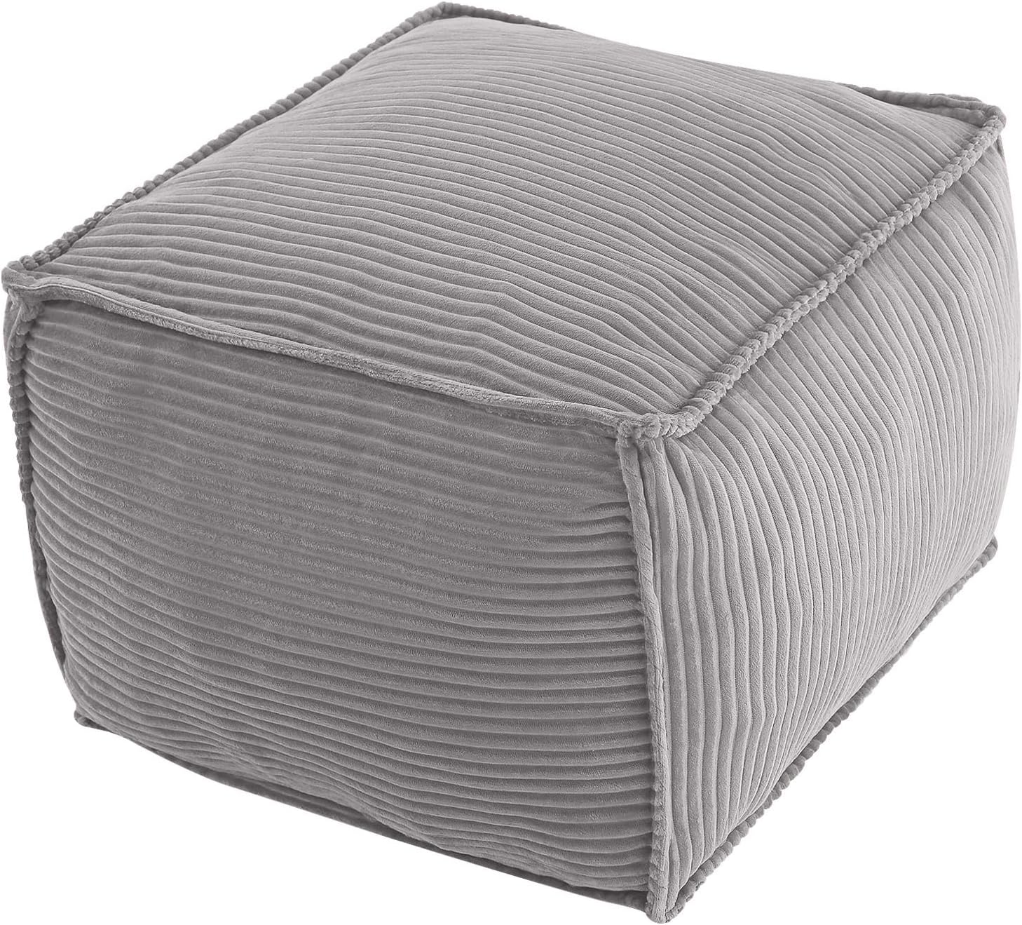 Round Plush Pouf Ottoman, 20"x15"