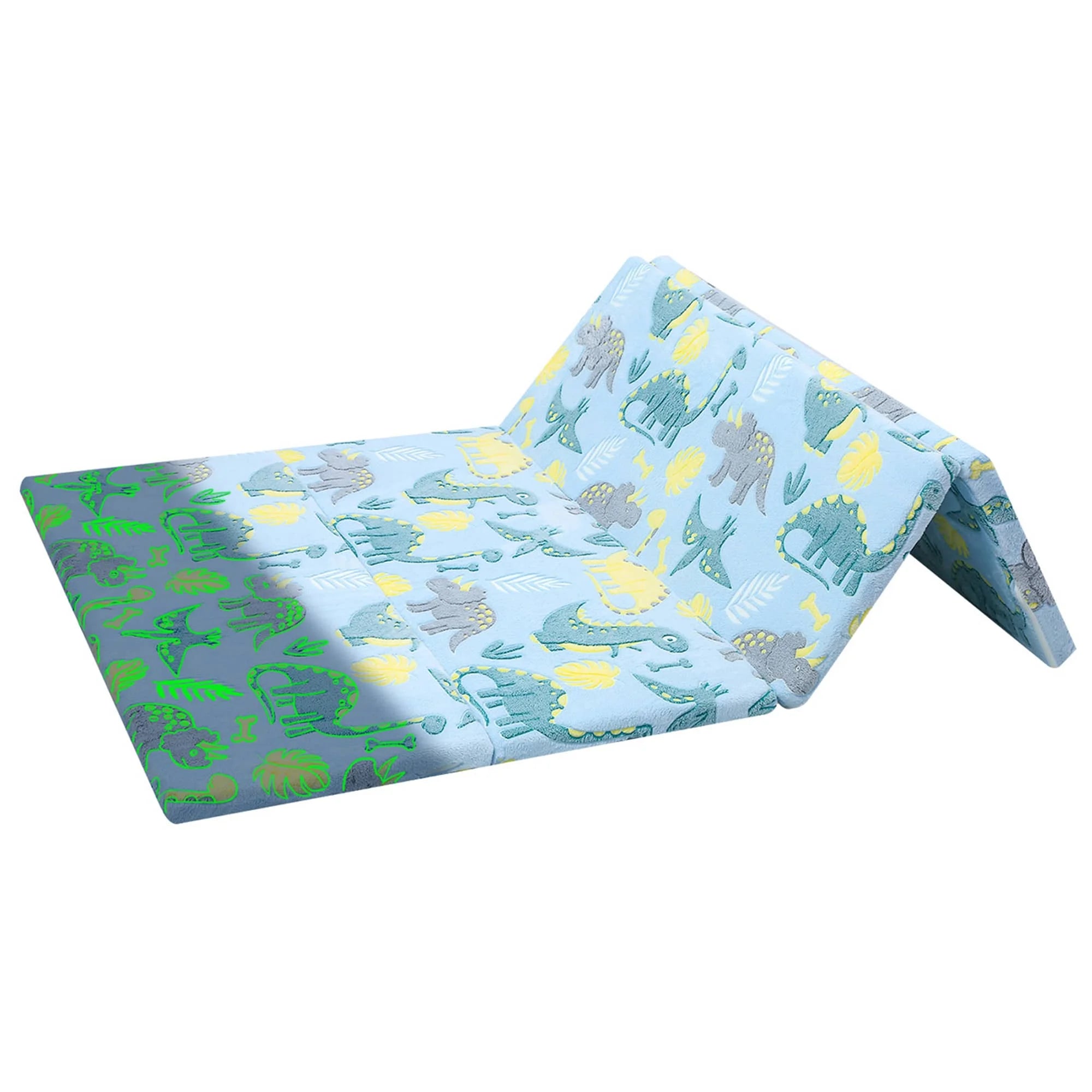 Blue Dinosaur Glow Foam Baby Play Mat