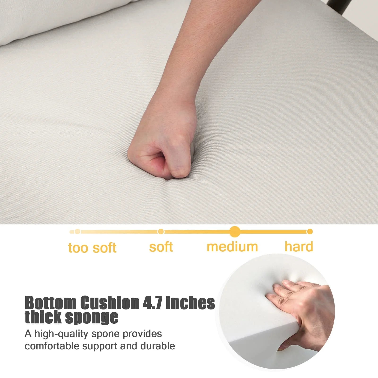 COMAX Beige Glider Rocking Chair-Cotton and Linen Fabrics Good support