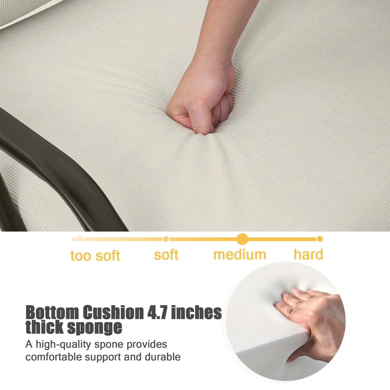 COMAX Beige Glider Rocking Chair Good support