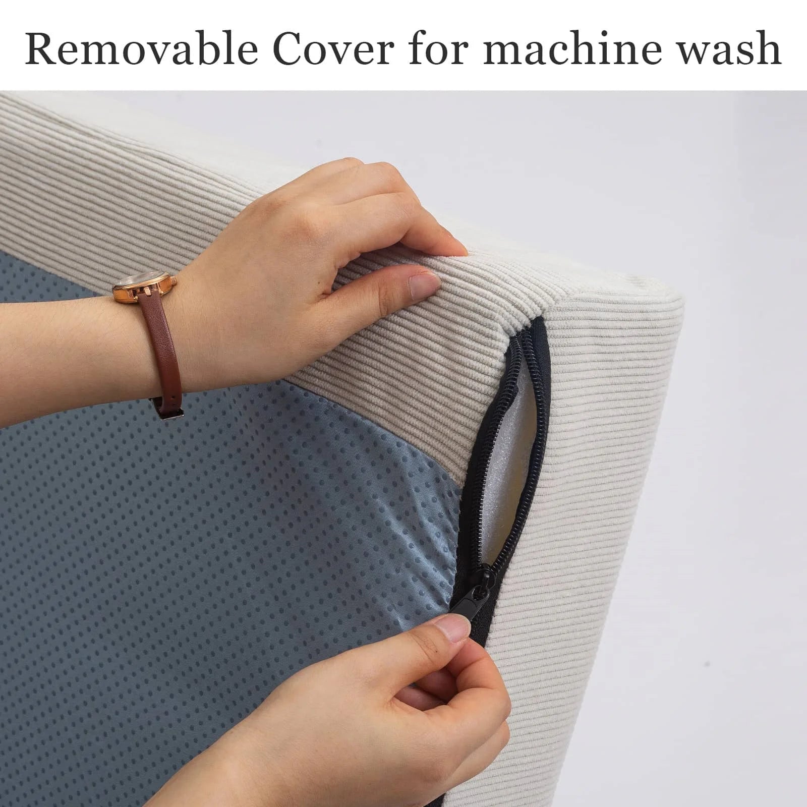 COMAX Beige Glider Rocking Chair Removable Cover for machine wash