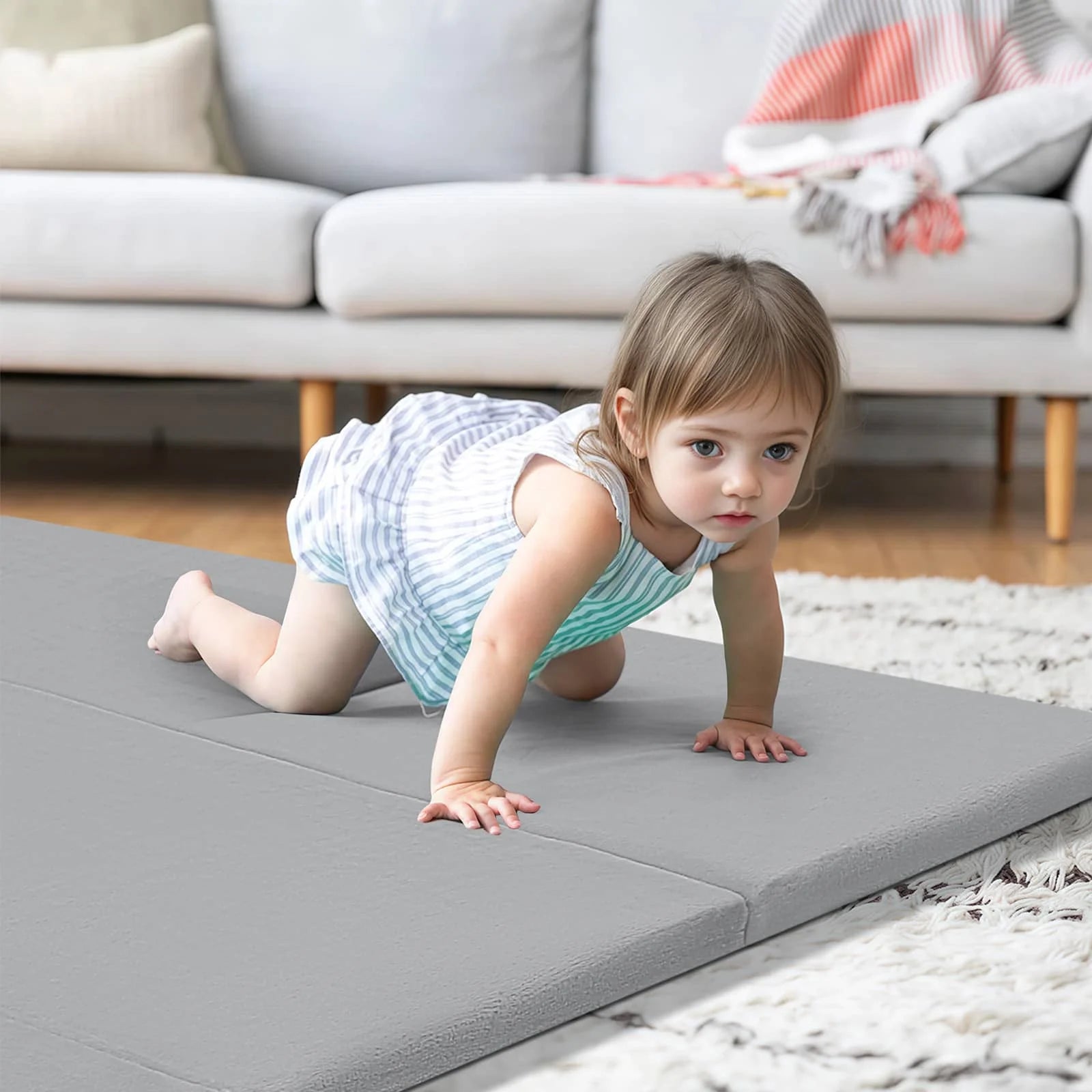 Grey Glow Foam Baby Play Mat Details