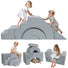 Kids climb and slide on the Glowsofa's Solid Grey Climbing Kids Play Couch