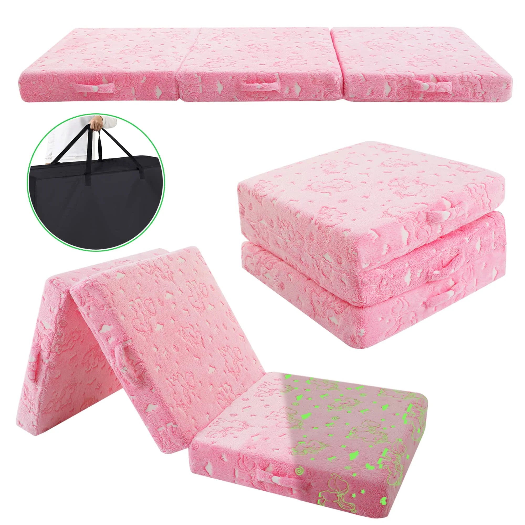 Folding Floor Mattress For Kids-Pink Unicorn