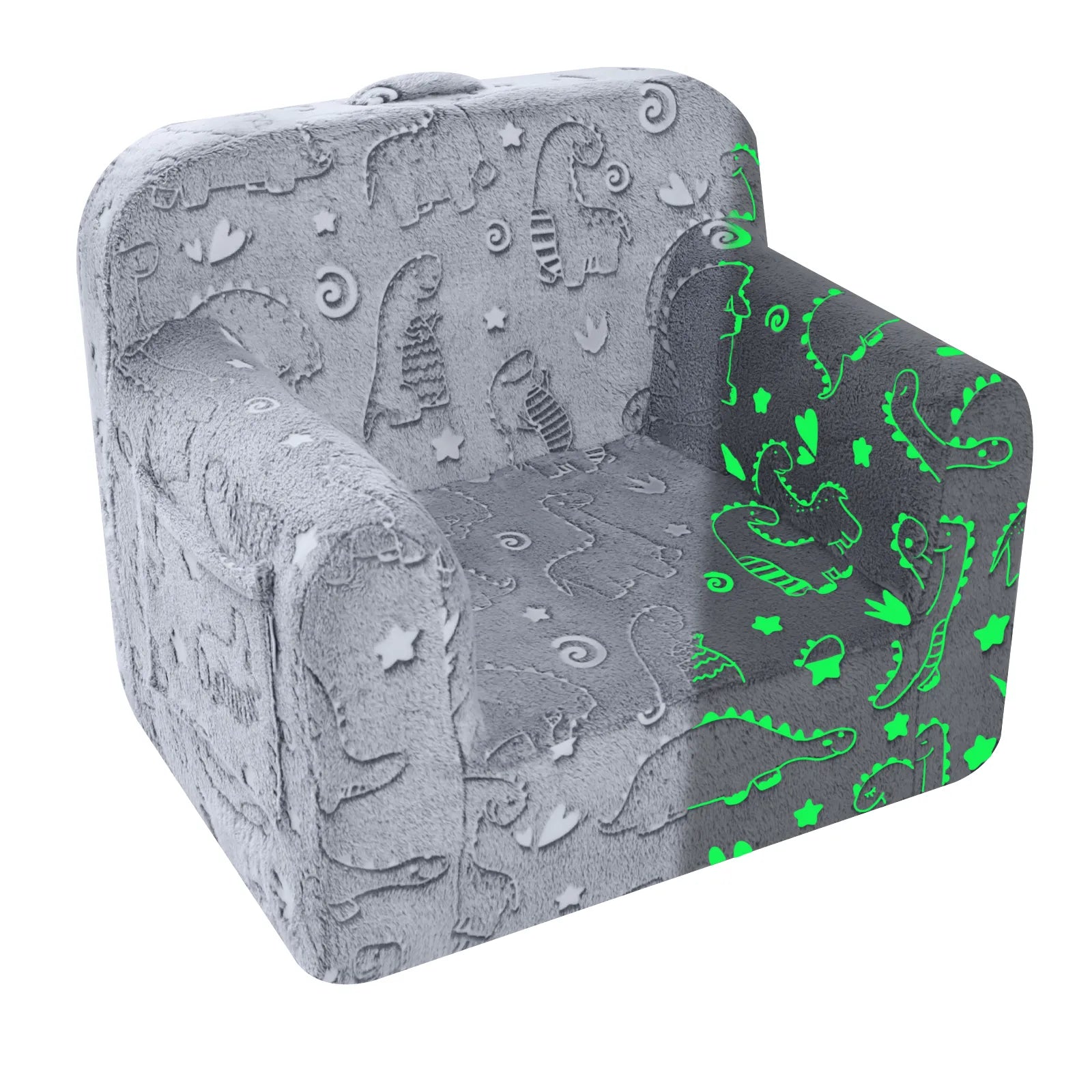 Glowsofa's Glowing Dinosaurs kids armchair