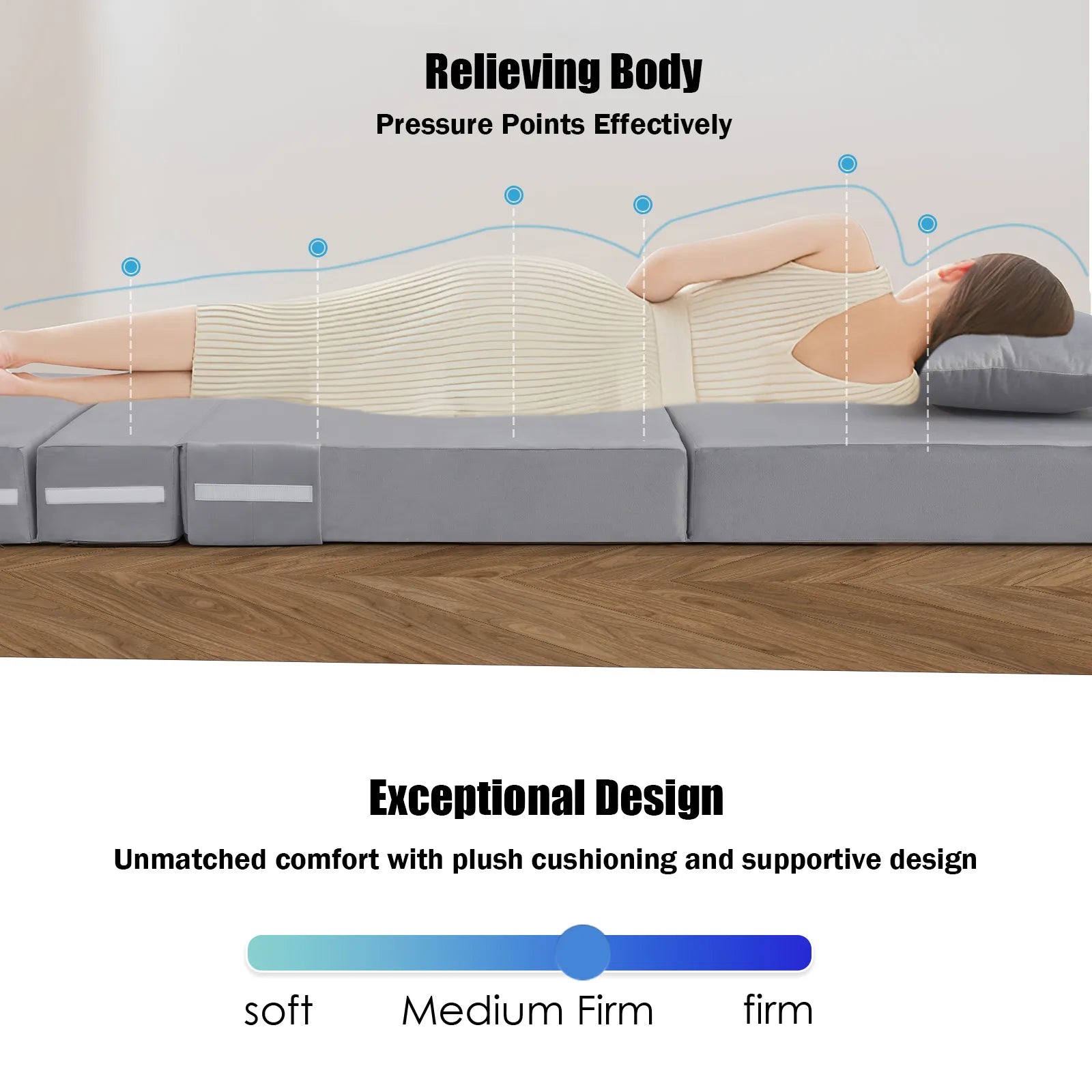 Foldable GlowSofa Chair Bed - 6" Foam Mattress Sleeper with Pillow | Glowsofa