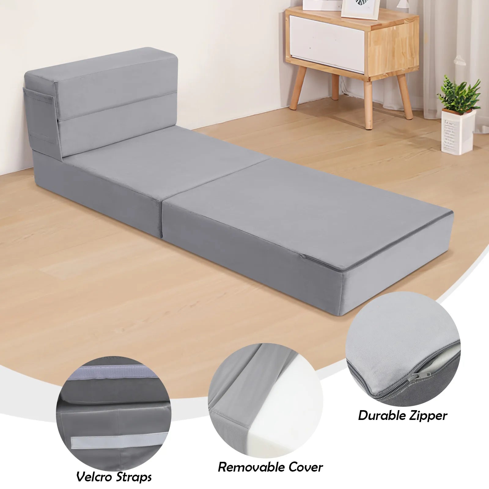 Foldable GlowSofa Chair Bed - 6" Foam Mattress Sleeper with Pillow | Glowsofa