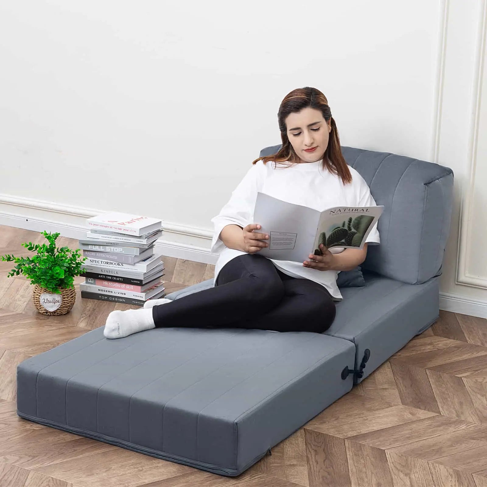 COMAX Folding Sofa Bed- Single|Grey unfolded condition