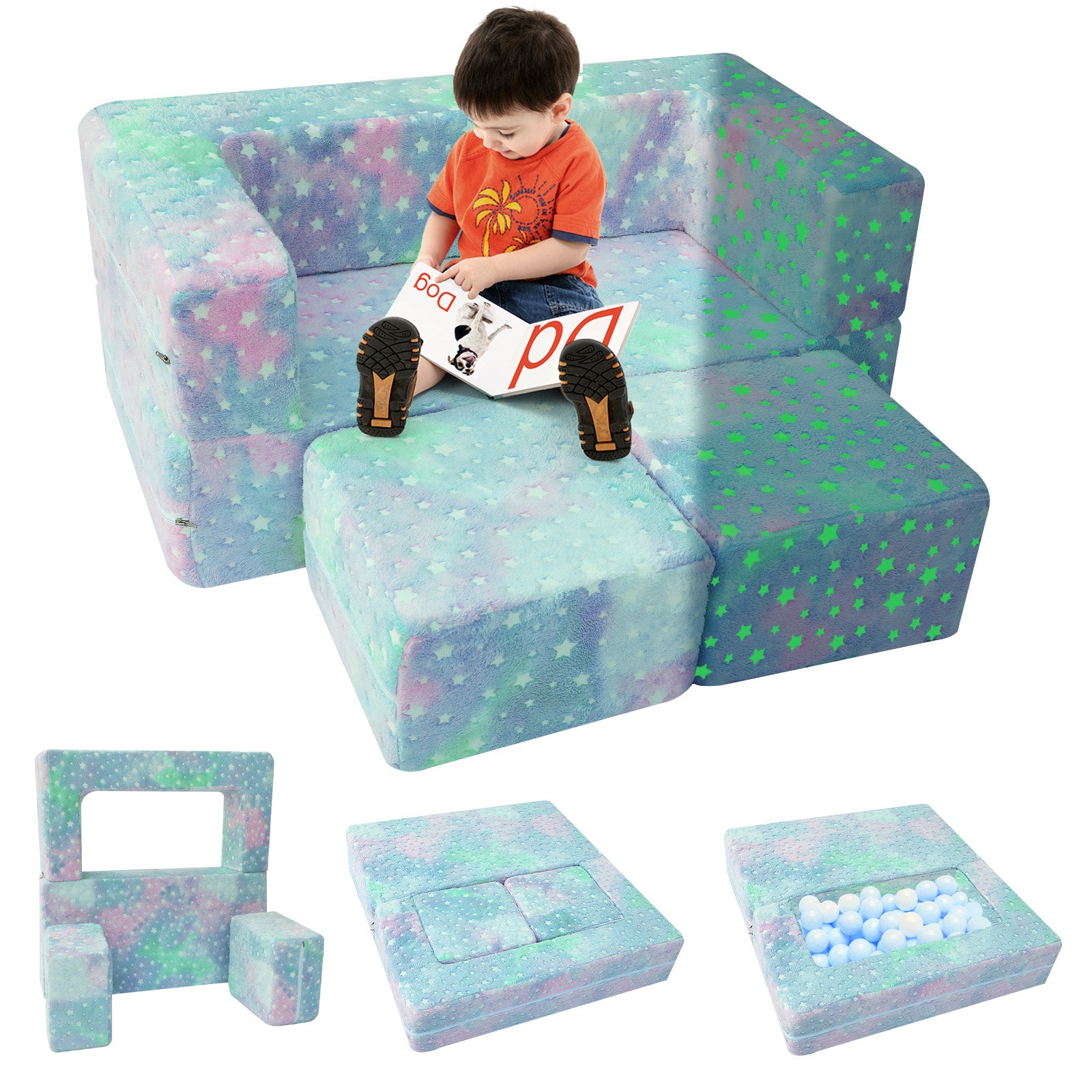 Kids Play Couch Glow in Dark | GlowSofa