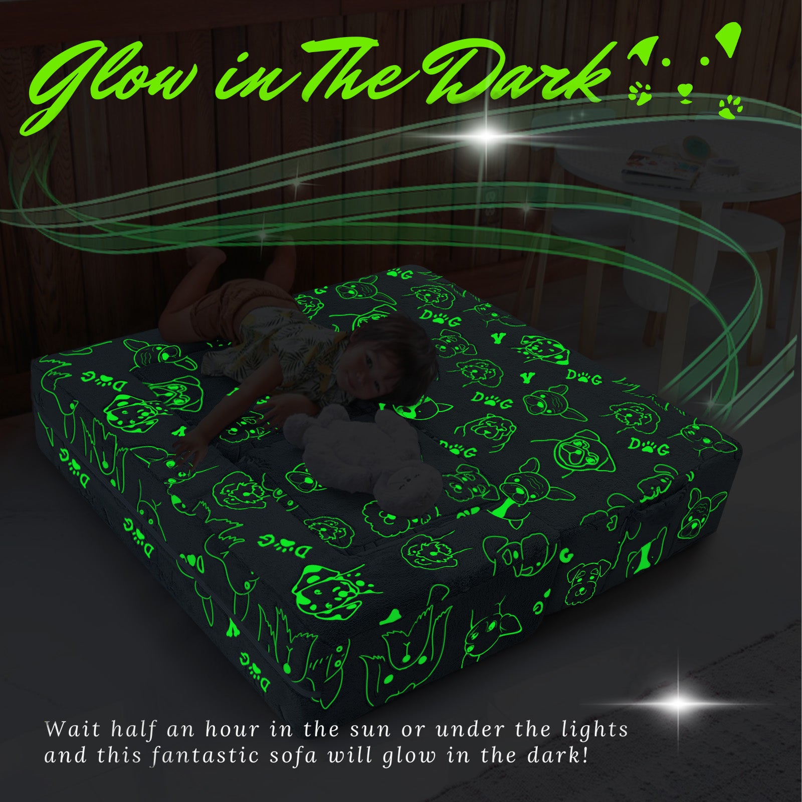 Kids Play Couch Glow in Dark | GlowSofa