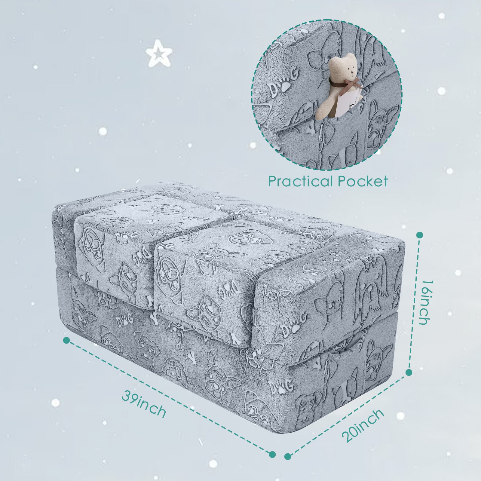 Kids Play Couch Glow in Dark | GlowSofa