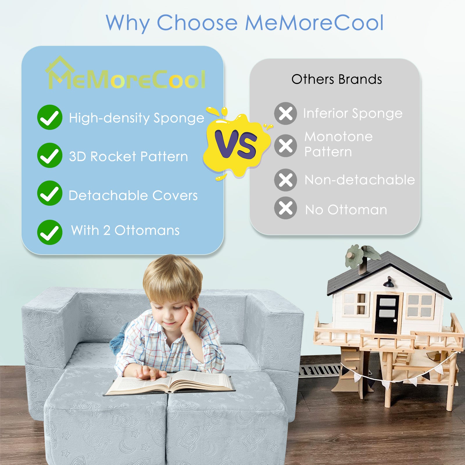 Kids Play Couch Glow in Dark | GlowSofa