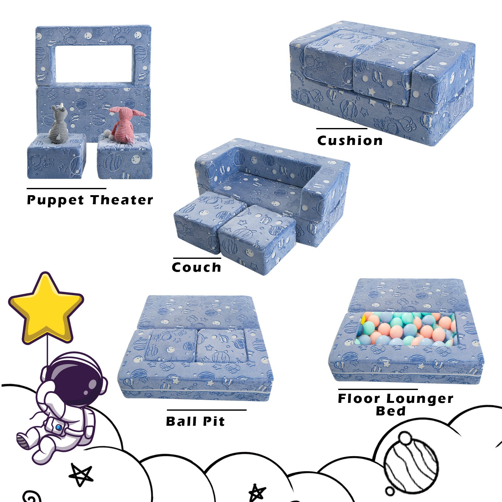 Kids Play Couch Glow in Dark | GlowSofa