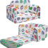 Glowsofa's Glowing Alphabet Children's Fold Out Sofa with Blanket Folded and Unfolded Status