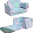 Glowsofa's Colorful Star Children's Fold Out Sofa with Blanket Folded and Unfolded Status