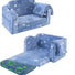 Glowsofa's Glowing Space Children's Fold Out Sofa with Blanket Folded and Unfolded Status
