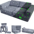 Kids play couch with glowing star fabric 10 piece set