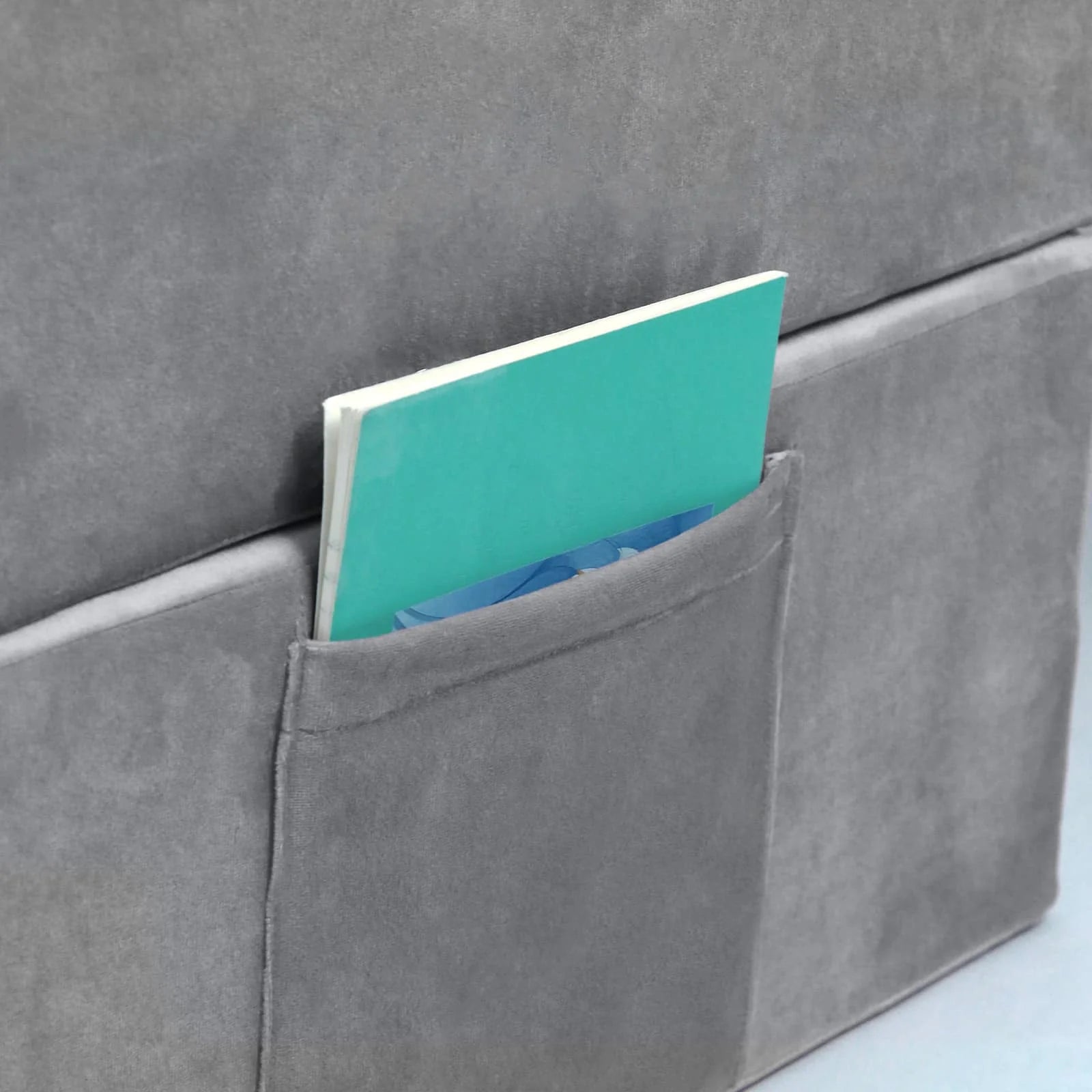 Convertible Kids Modular Couch-Grey comes with side pockets.