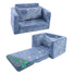 Glowsofa's Glowing Space Children's Fold Out Sofa Folded and Unfolded Status
