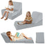 Glowsofa's Grey Children's Fold Out Sofa converts to a floor lounger!