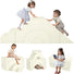 Kids climb and slide on the Glowsofa's Solid Beige Climbing Kids Play Couch