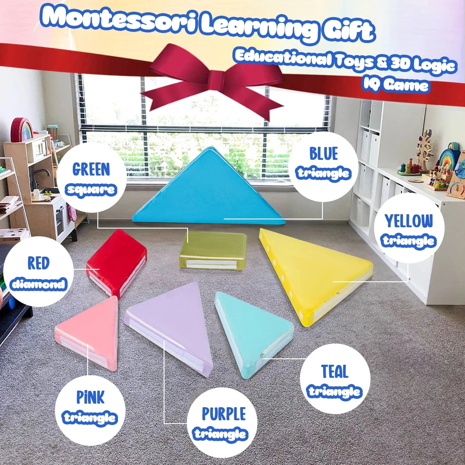 Tangram Puzzle Kids Play Couch Color Version