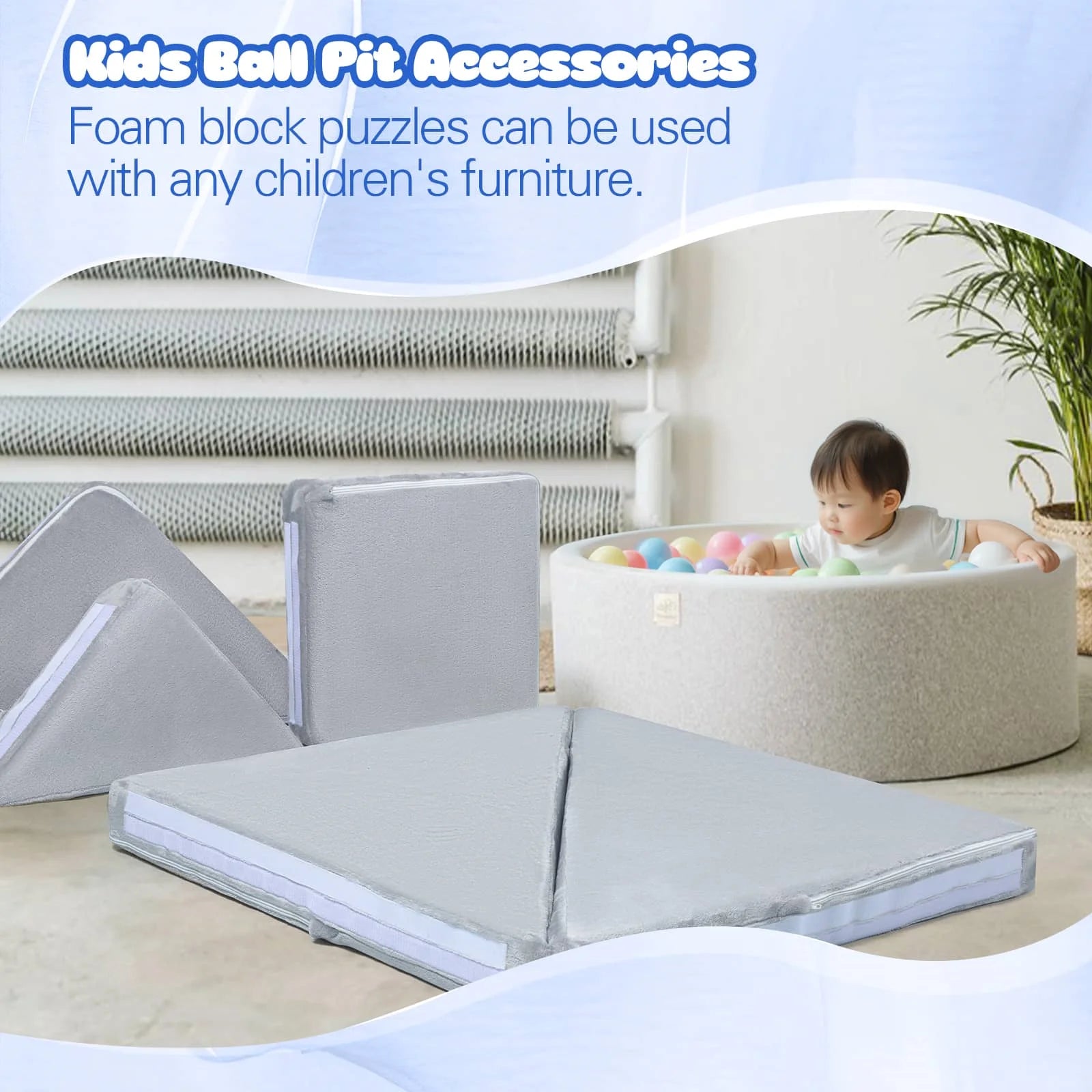 Tangram Puzzle Kids Play Couch can be used with any children's furniture.
