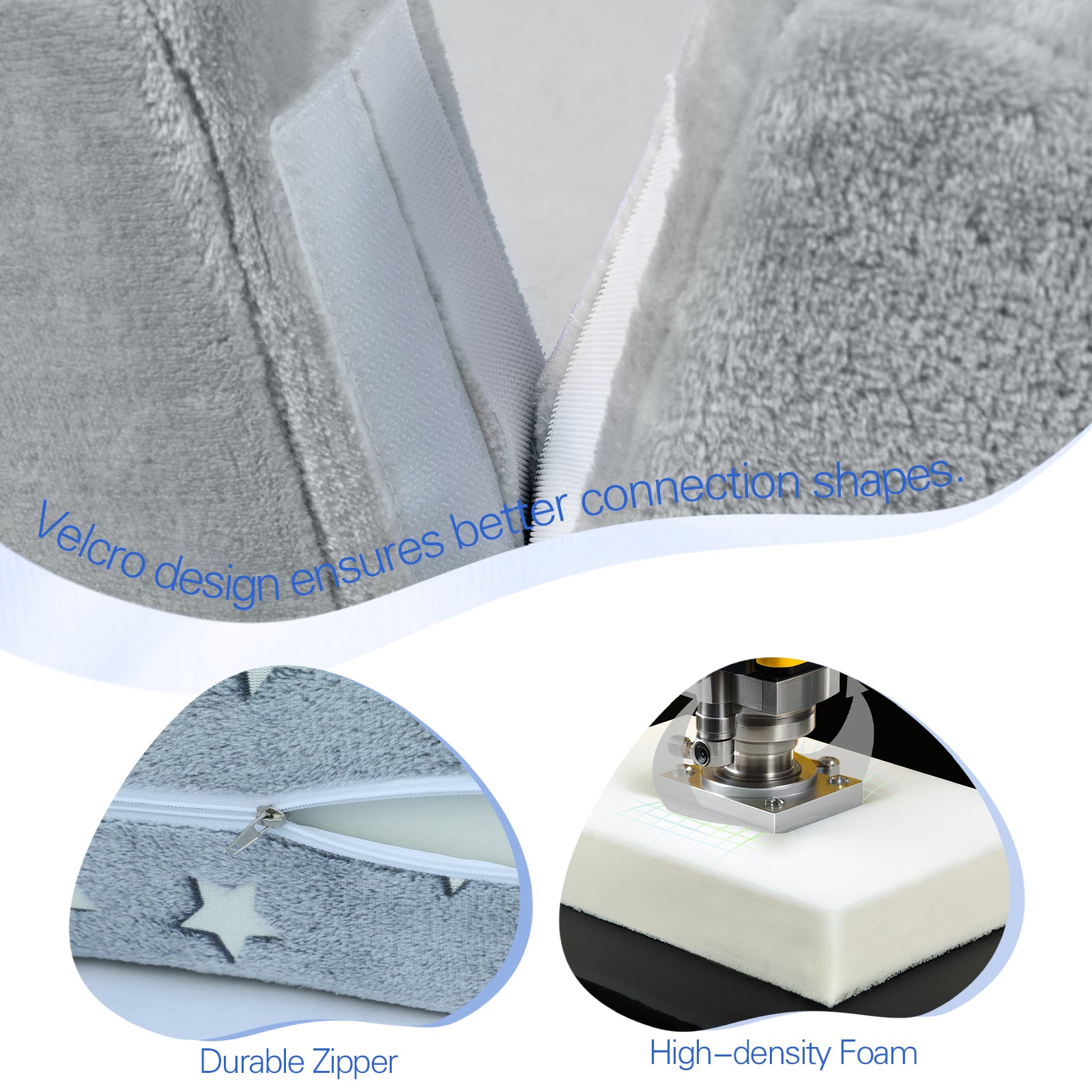 Tangram Puzzle Kids Play Couch attaches via Velcro and features a durable zipper and high quality foam.