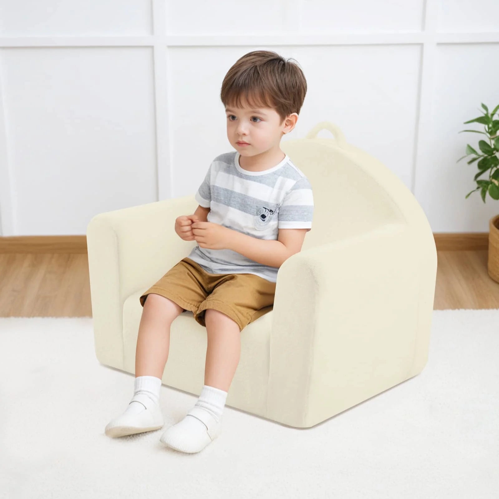 Glowsofa Kids Fold Out Couch-Beige Suitable for children's play