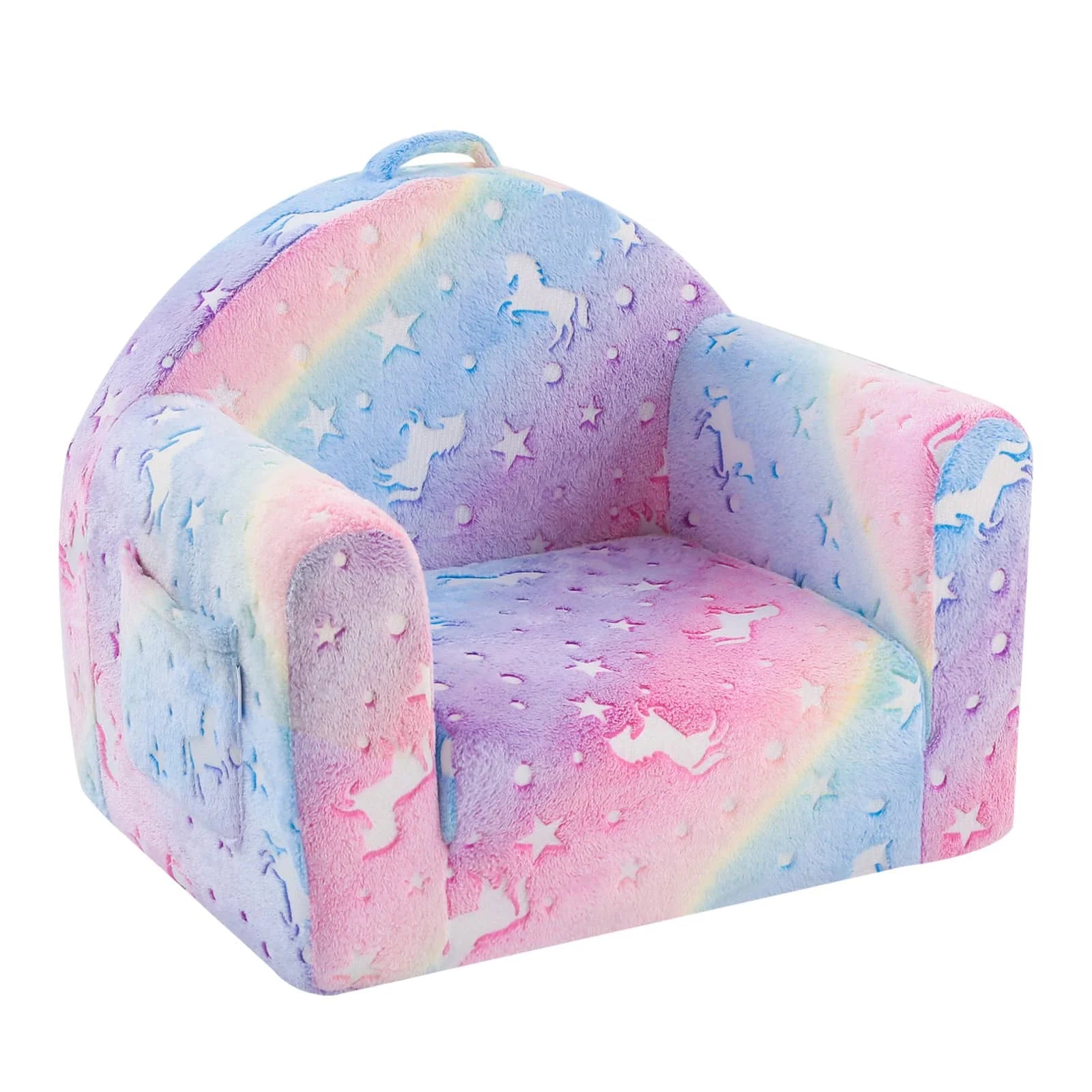 Glowsofa Kids Fold Out Couch-Rainbow