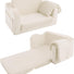 Glowsofa's Cream Children's Fold Out Sofa with Blanket Folded and Unfolded Status