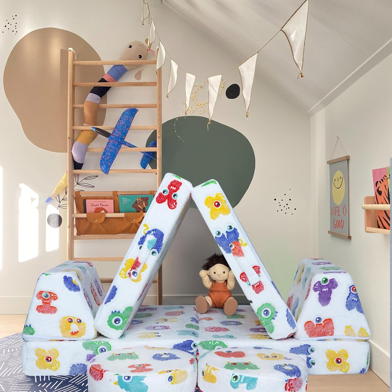 Glowofa's Alphabet 8 pieces kids play couch buildable mini tents