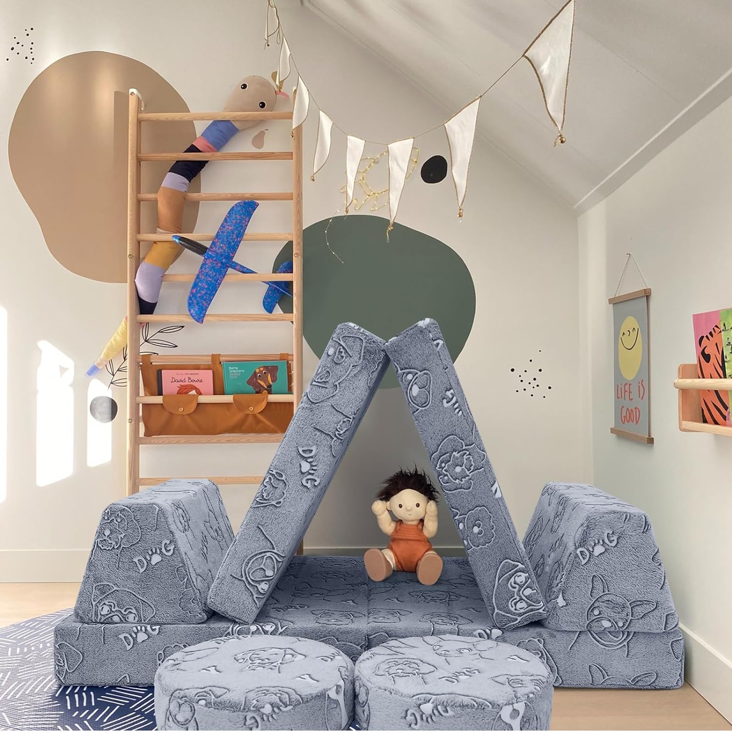 Glowofa's Dog 8 pieces kids play couch buildable mini tents