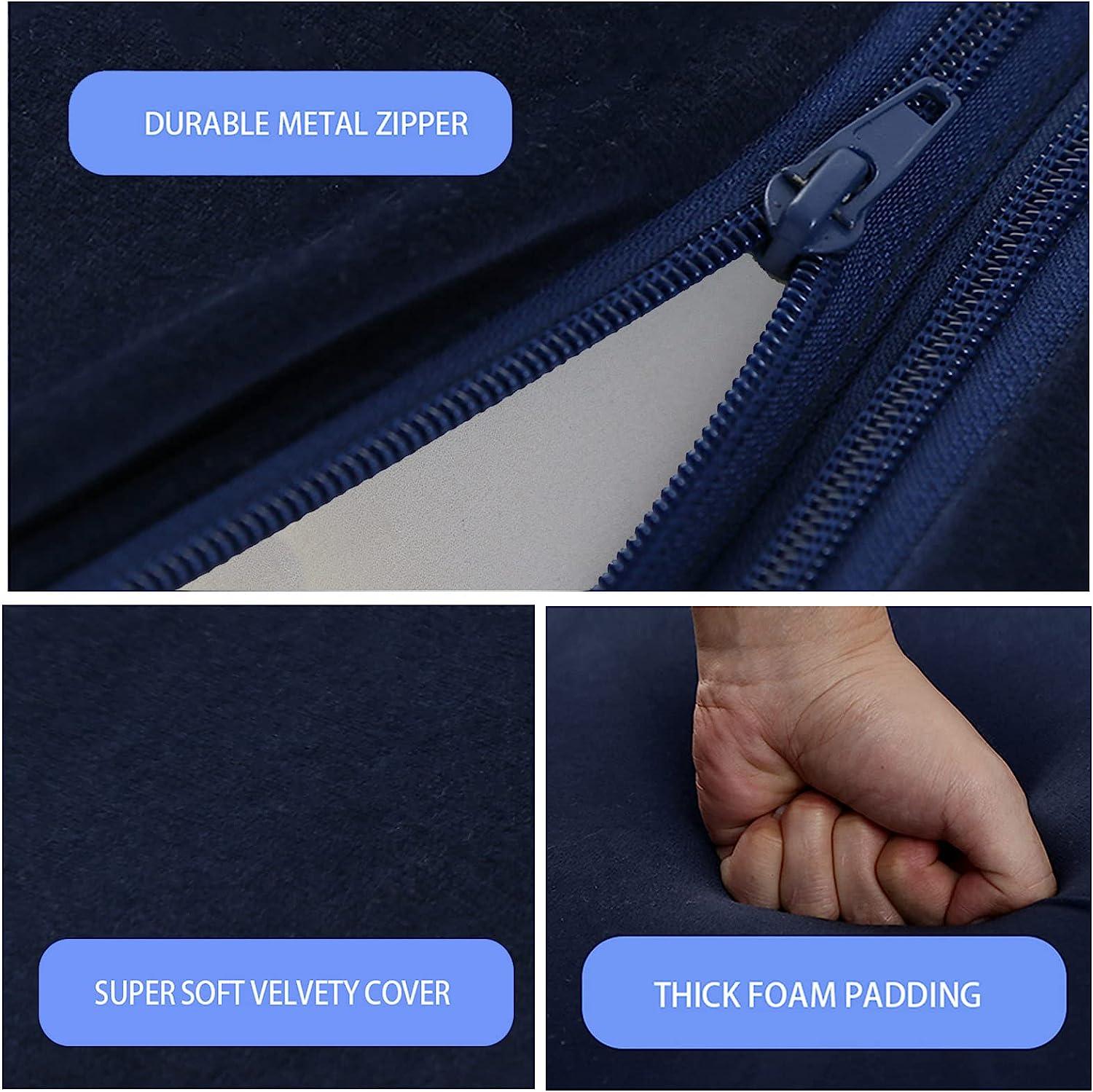 Fabric, zipper and foam details of Soild navy kids play couch