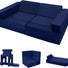 Kids play couch with solid navy fabric 10 piece set