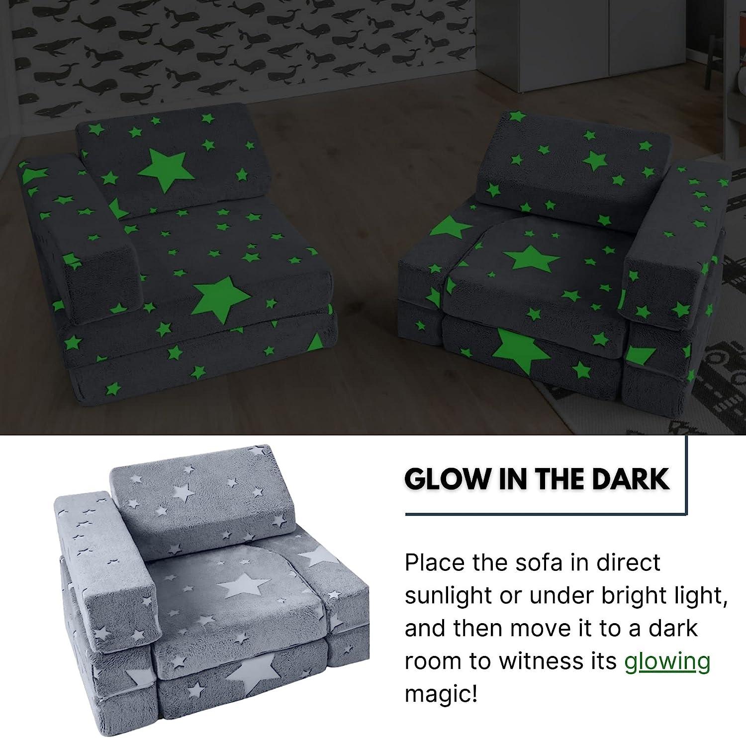 Glowing star kids play couch glow in the dark effect