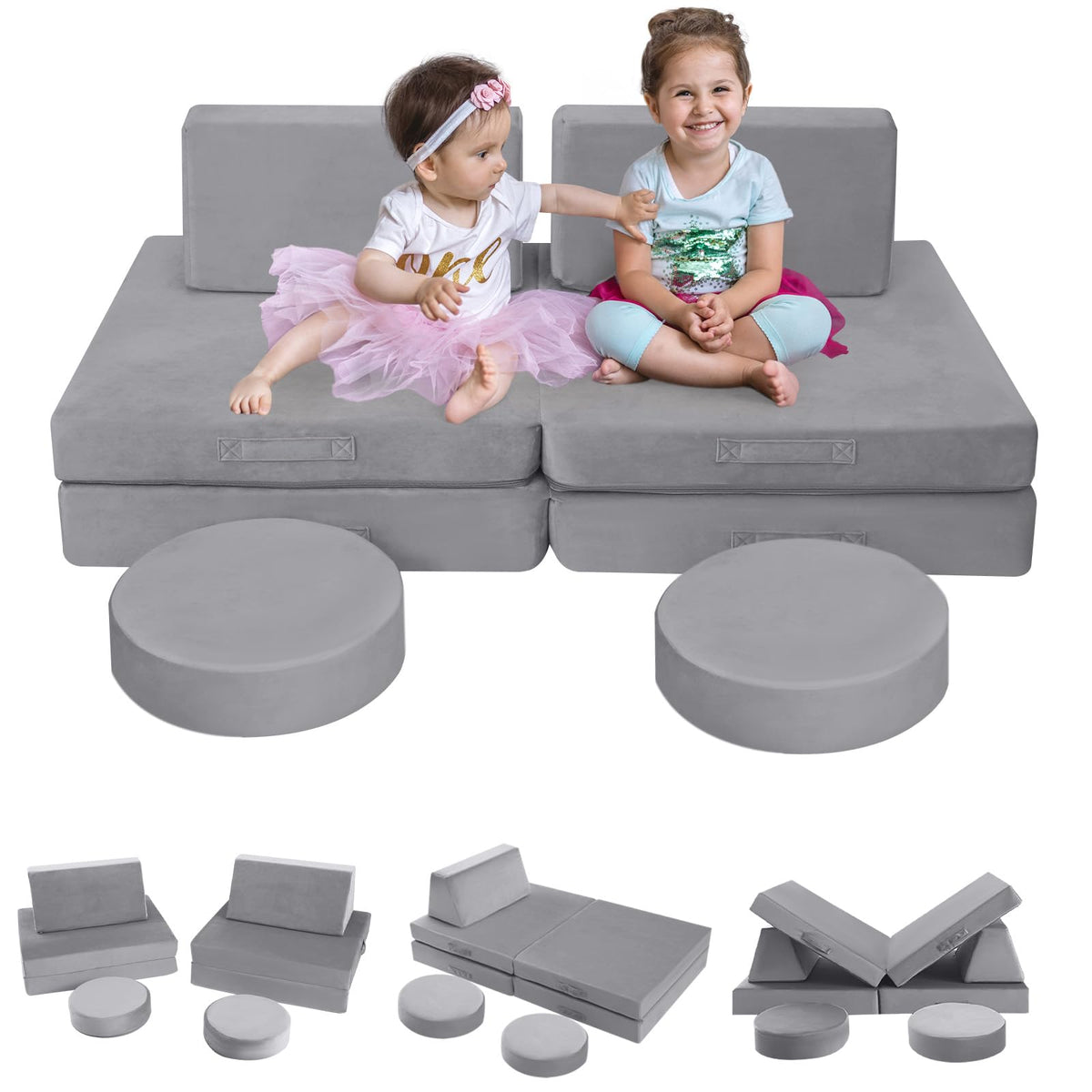 MeMoreCool solid color kids couches
