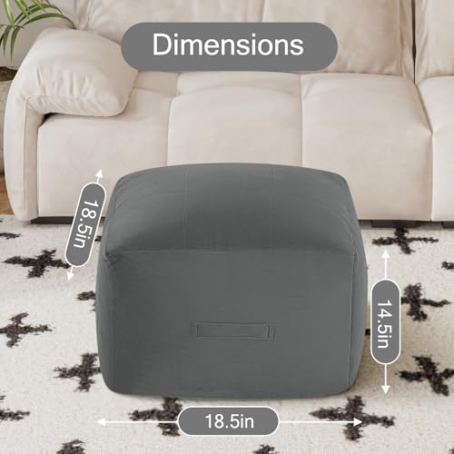 Grid Square Pouf Ottoman, 20"x20"x15" | MeMoreCool, photo 3