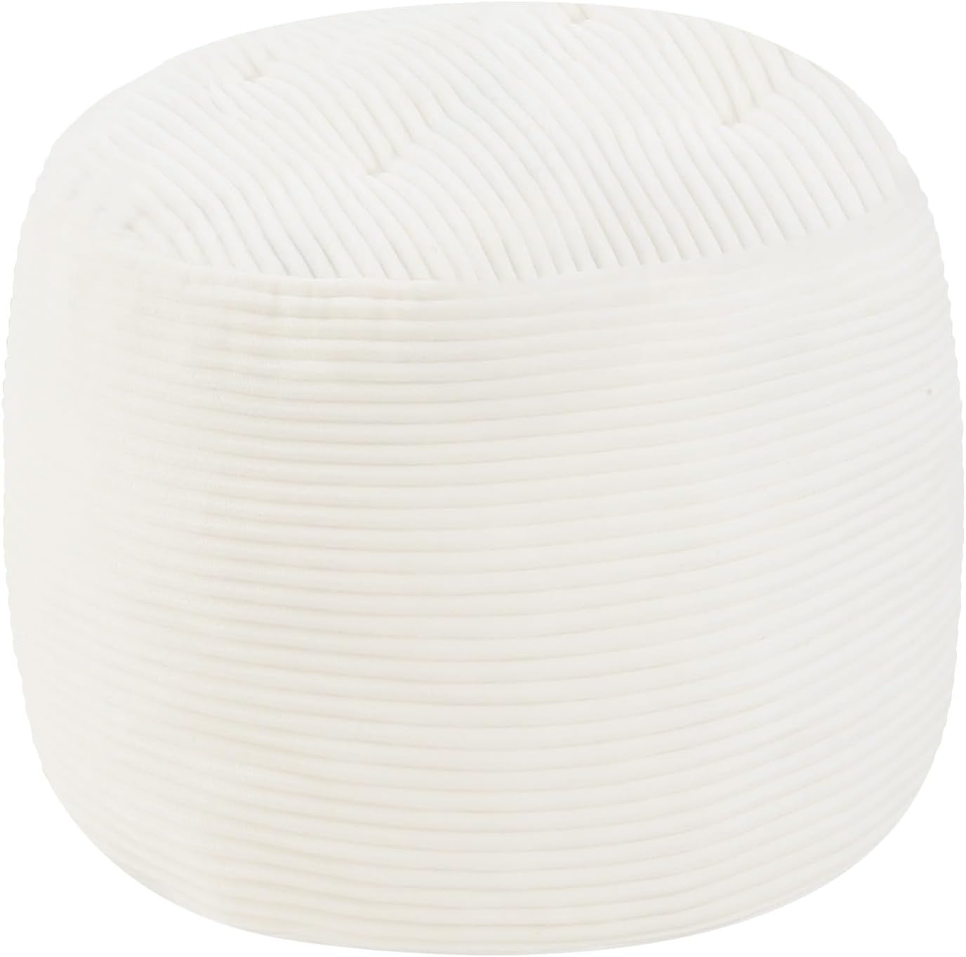 Round Plush Pouf Ottoman, 20"x15"