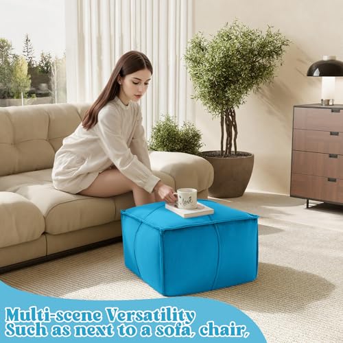 Round Pouf Ottoman Foot Rest, 20"x15"